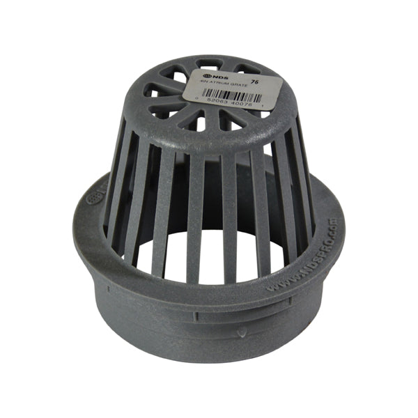 NDS 4" Round Atrium Grate, Gray