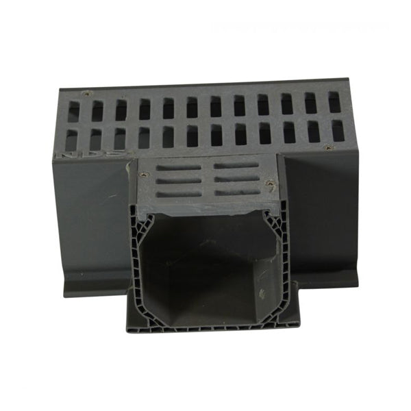 NDS Mini Channel Fabricated Tee With Grate, Gray
