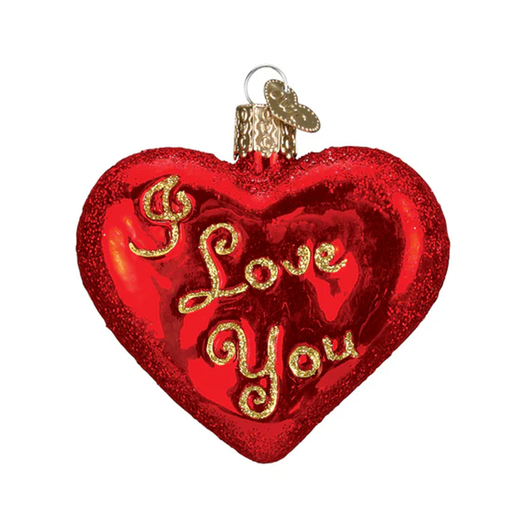 Glass I Love You Heart Ornament
