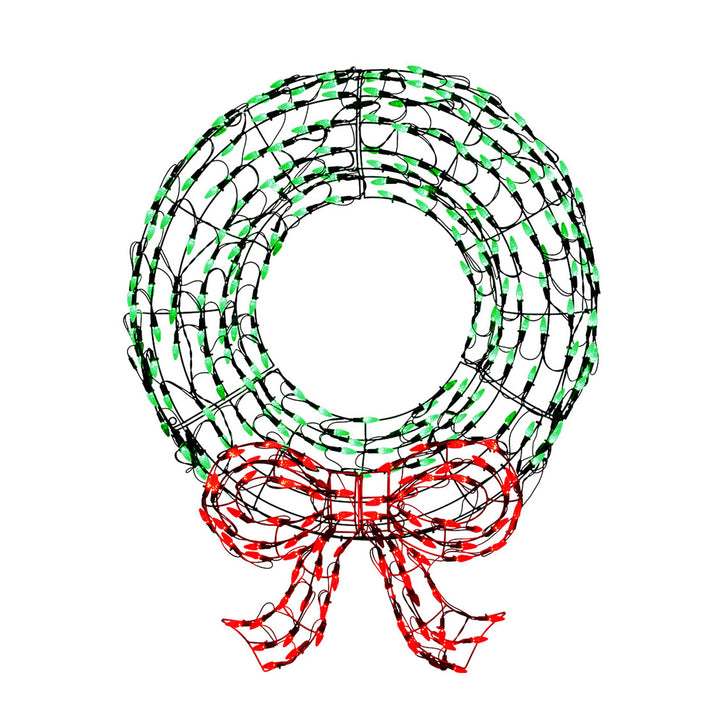 Wreath and Bow LED Light Display
