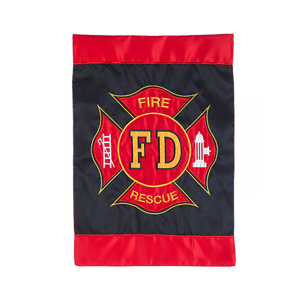 Fire Department Garden Applique Flag