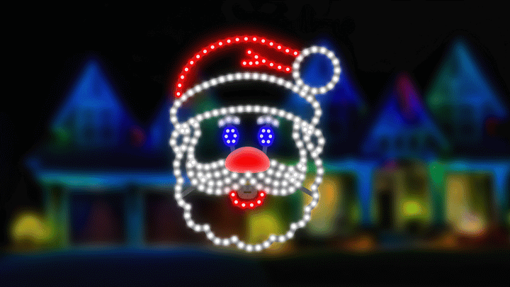 Hi-Vibrant "Singing" Santa LED Light Display