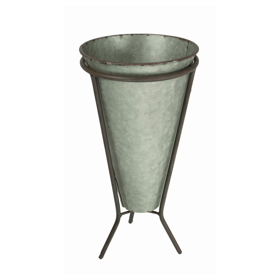 Metal Flower Holder Cone in Stand