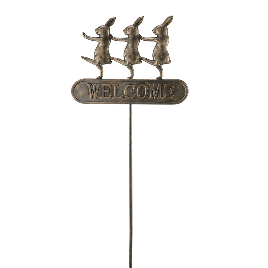 Parade Bunnies Welcome Sign on Stake