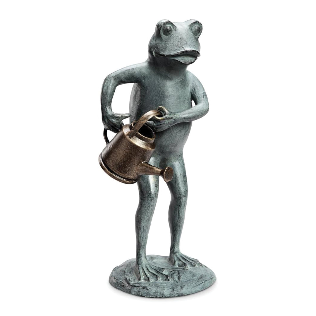 Frog with Watering Can Garden Statue