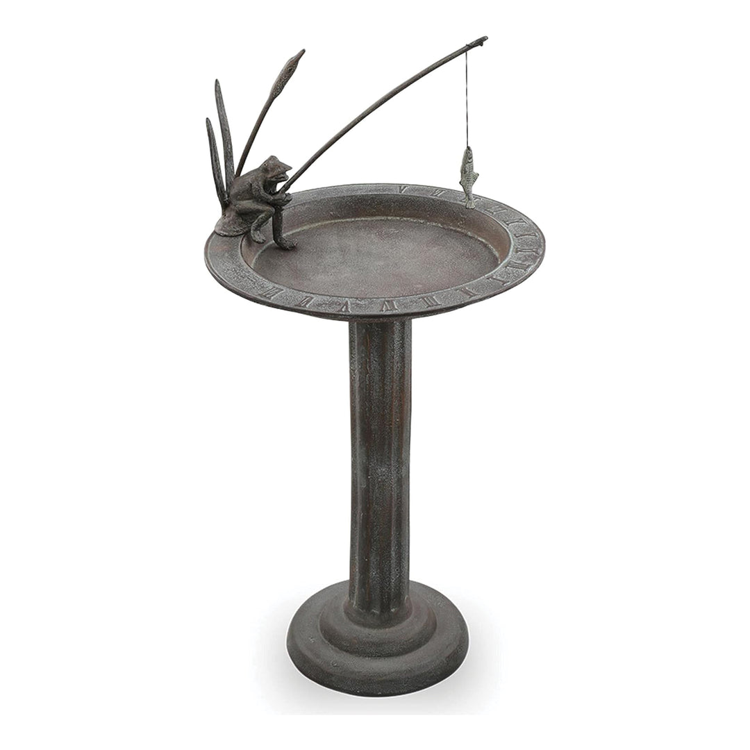 Fishing Frog Sundial and Bird Bath