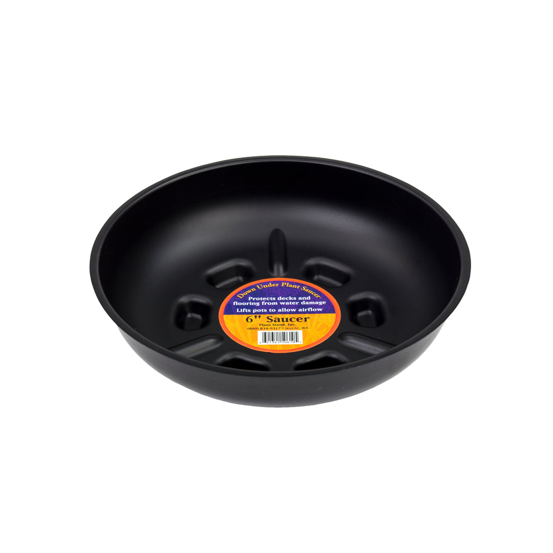 Down Under Plant Saucer by Bosmere Black 6"