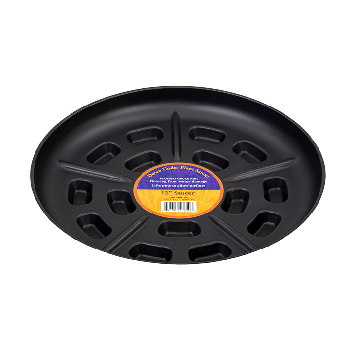 Down Under Plant Saucer by Bosmere Black 12"
