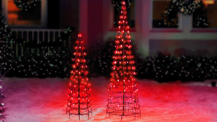 Red Cone Tree LED Light Display