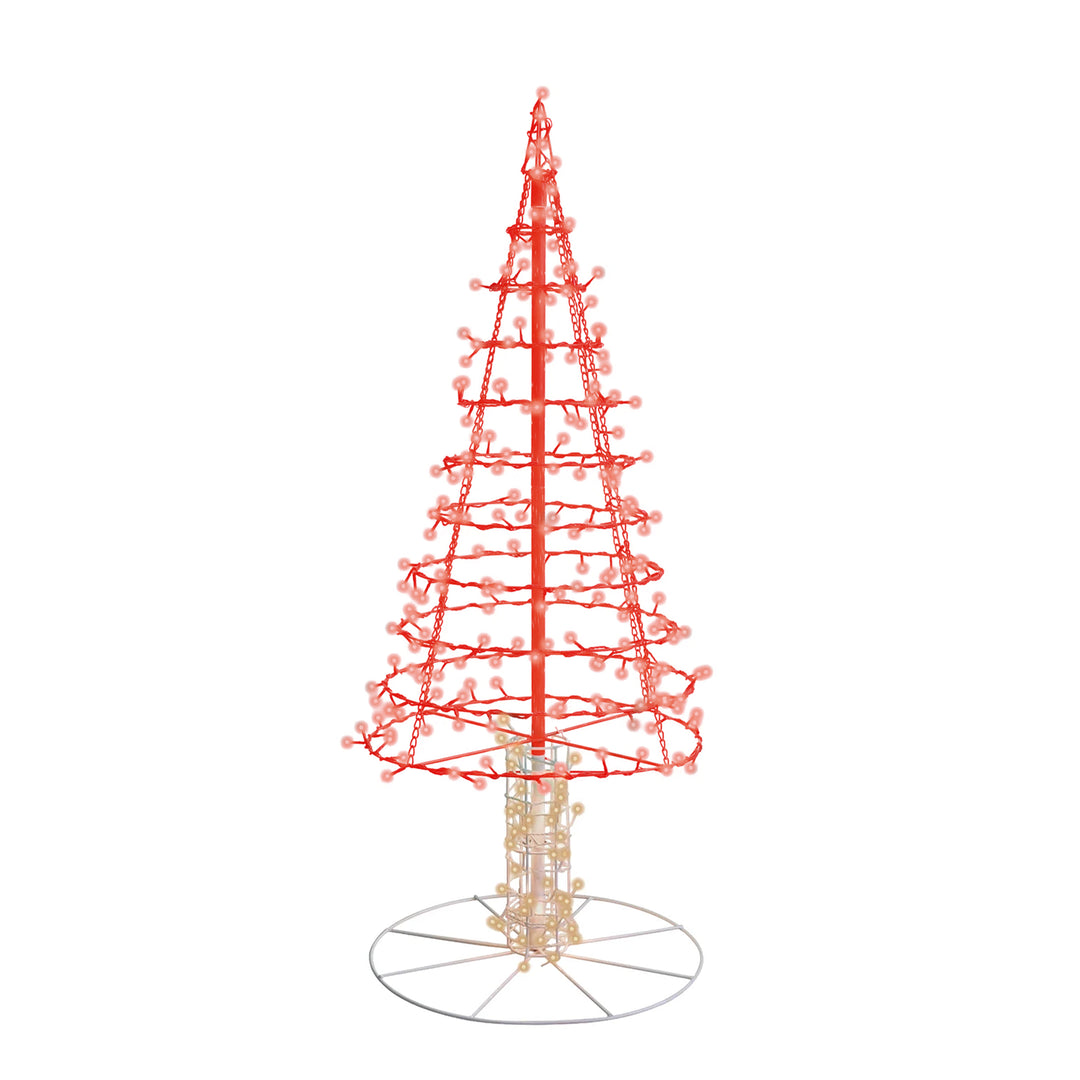 Alpine Tree LED Light Display Red & Warm White