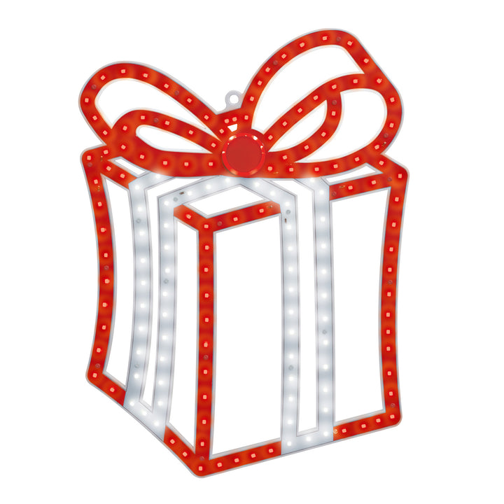 Hi-Vibrant Present LED Light Display Red & Pure White