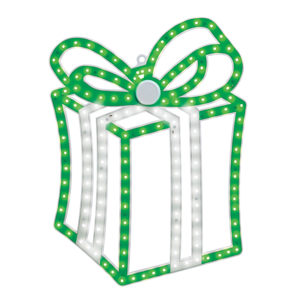 Hi-Vibrant Present LED Light Display Green & Pure White