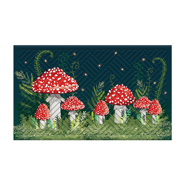 Welcome Friends Mushroom Embossed Floor Mat