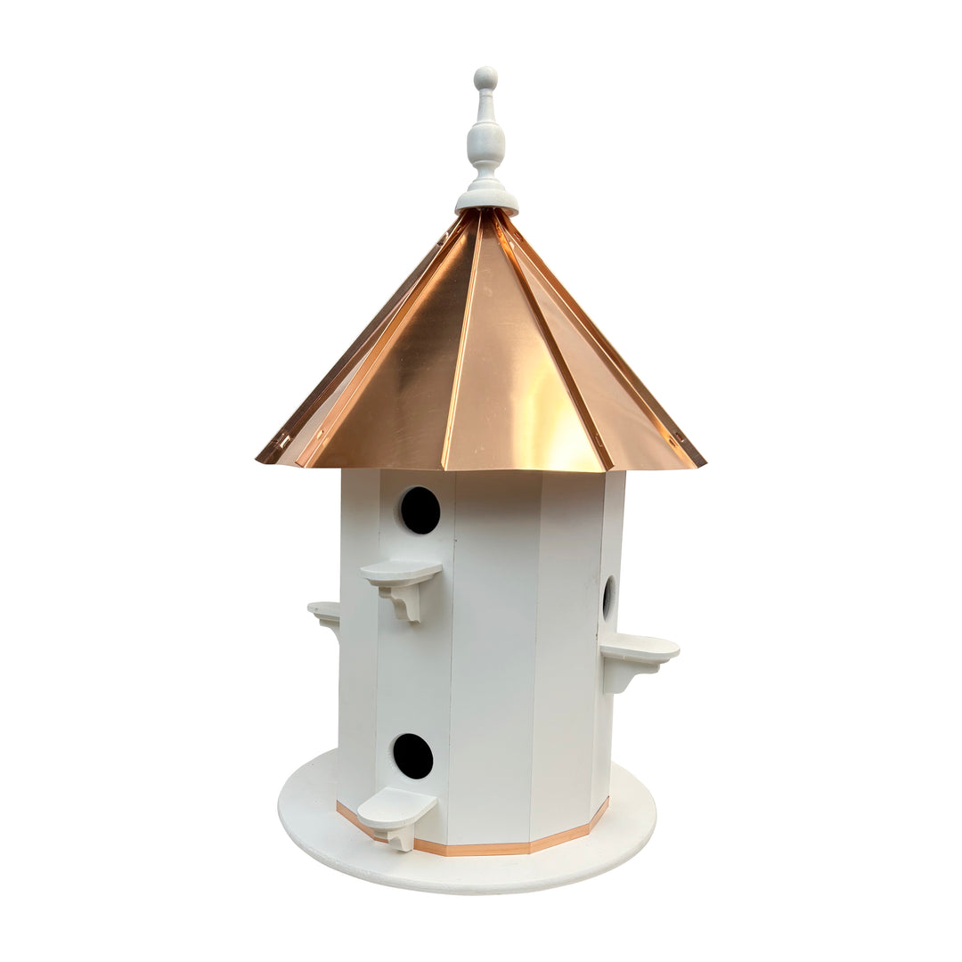 Six-Hole Vinyl Birdhouse with Copper Roof