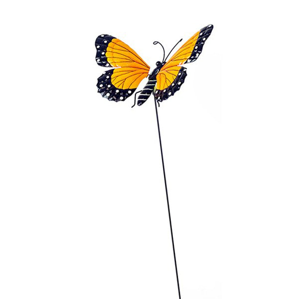 Metal Yellow Butterfly Stake
