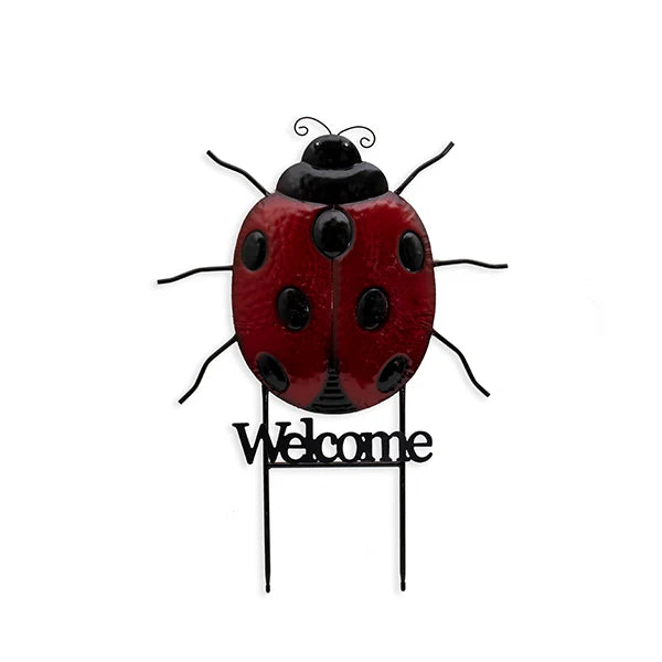Metal Welcome Ladybug Stake