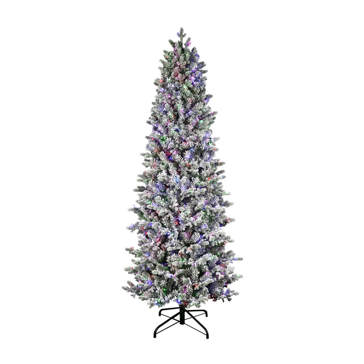 Noble Pole Flocked Fir Life-Like Artificial Christmas Tree