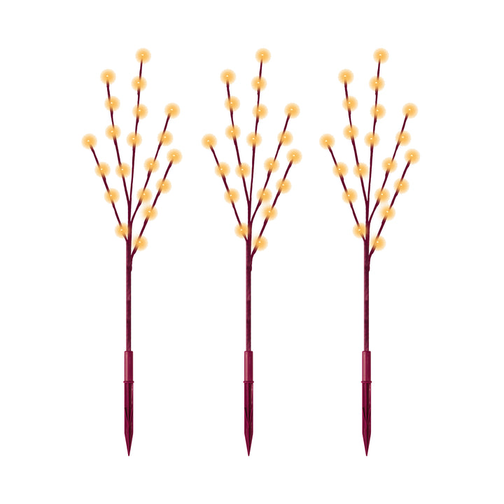 Twig Branch 3-Pack LED Light Display Red Dogwood Warm White
