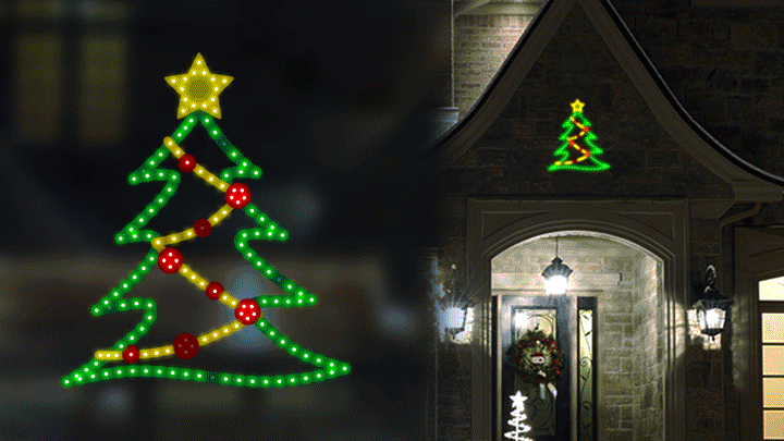 Hi-Vibrant Christmas Tree LED Light Display