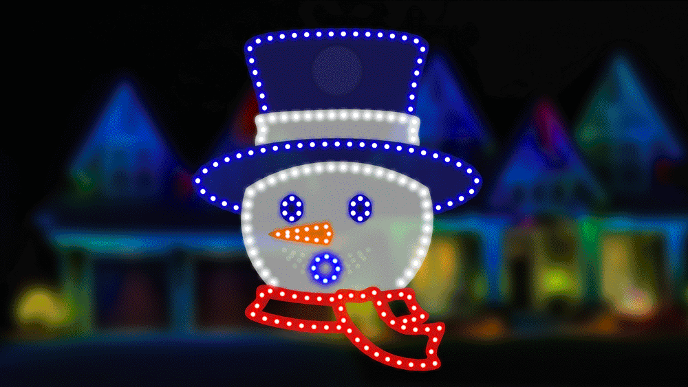 Hi-Vibrant "Motion and Singing" Snowman LED Light Display