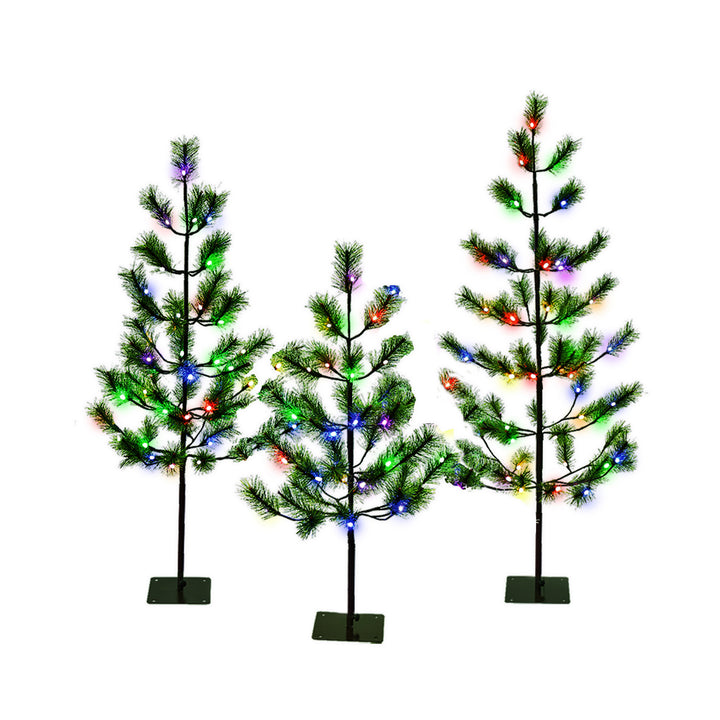Austrian Pine Family 3-Pack LED Light Display