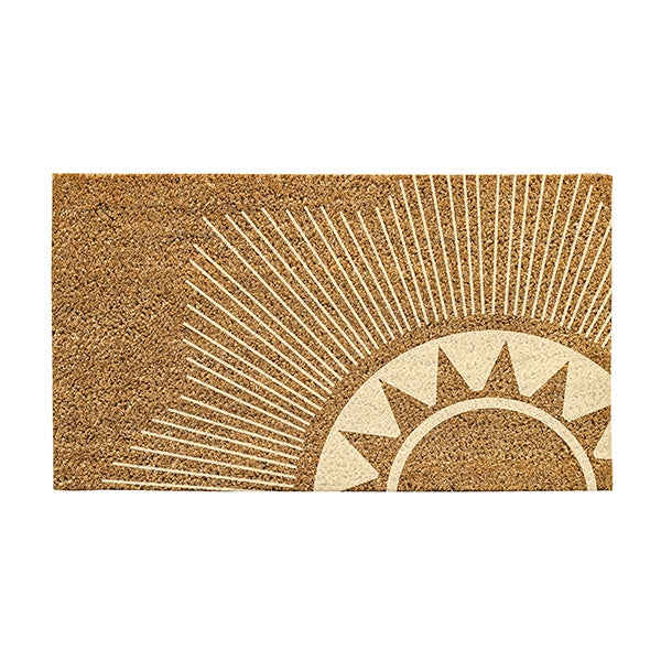 Geometric Sun Natural Coir Mat