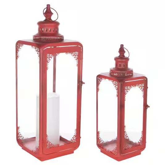 Red Ornate Curved Lantern