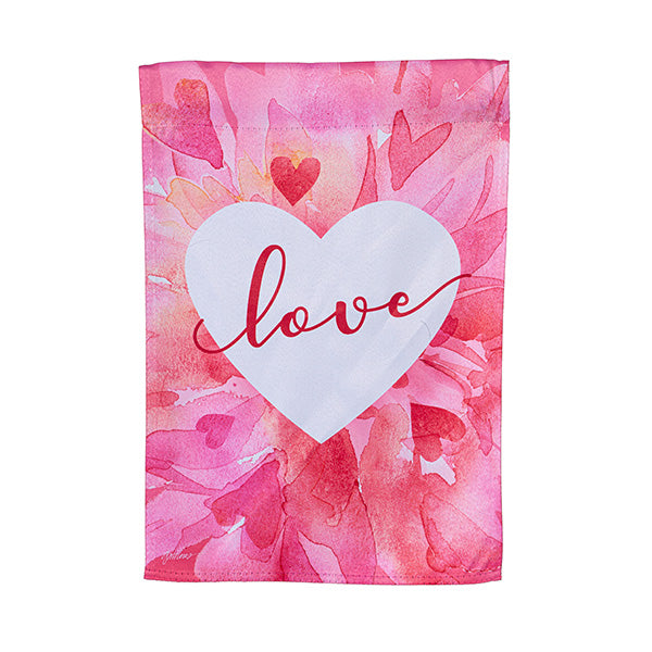 Petal Heart Valentine's Day Suede Garden Flag