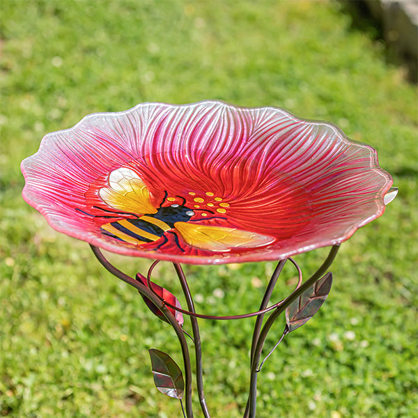 Glass Bird Bath, Bee