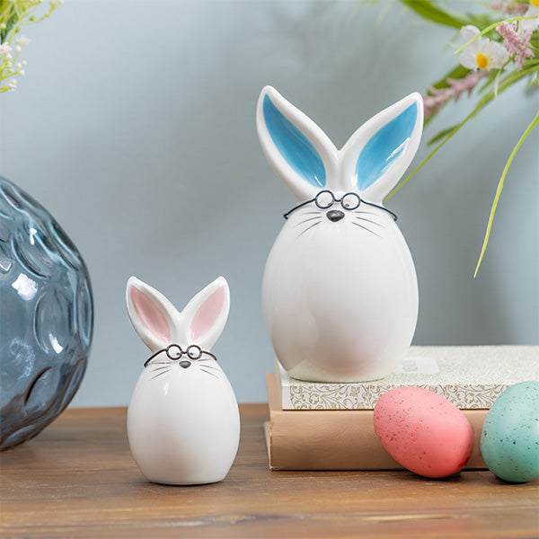 Bunny with Glasses Ceramic Table Decor