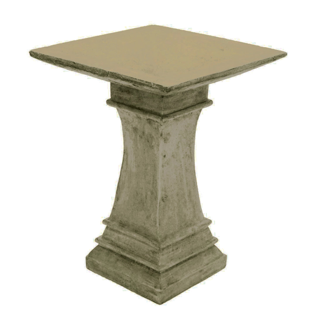 Square Pedestal Birdbath Aged Pine