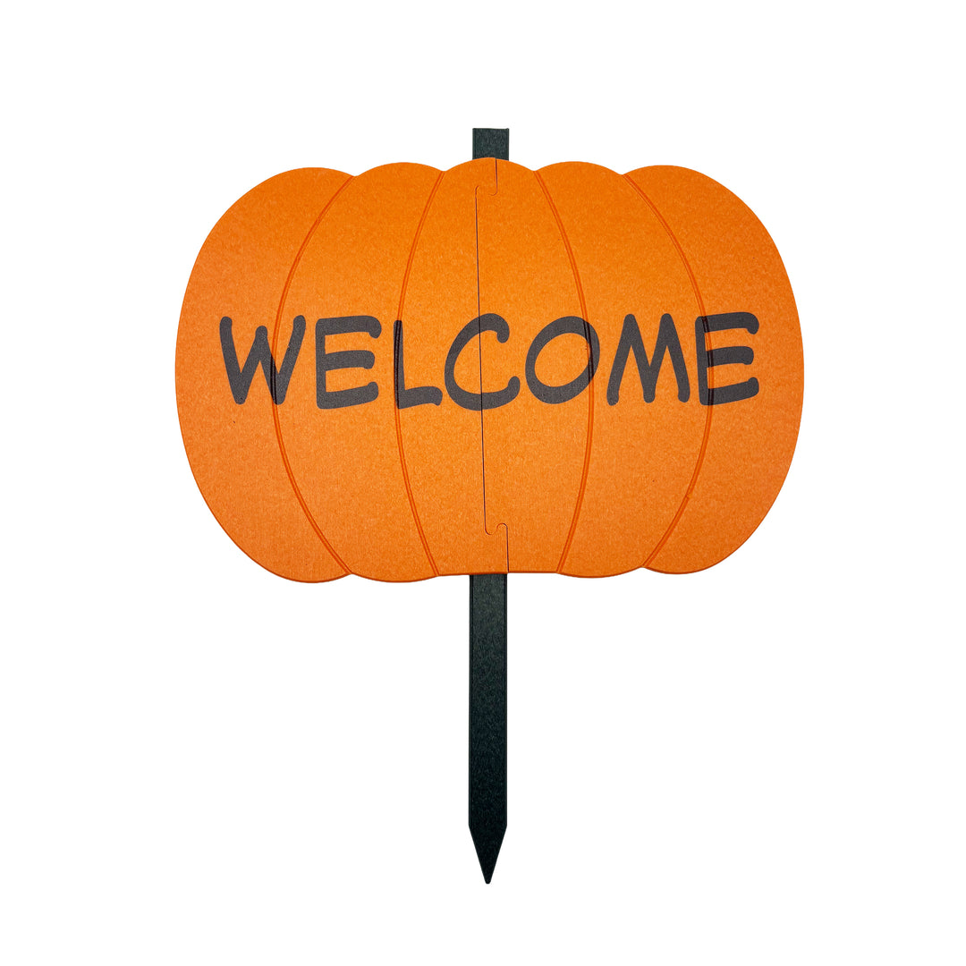 Pumpkin Welcome Poly Yard Stake