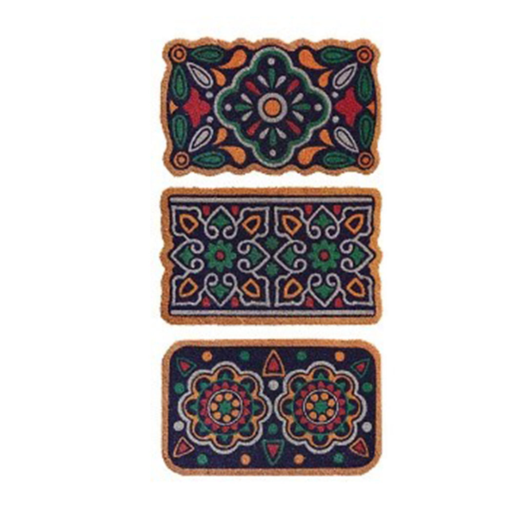 Talavera Pattern Coir Doormat 3 Assorted Styles