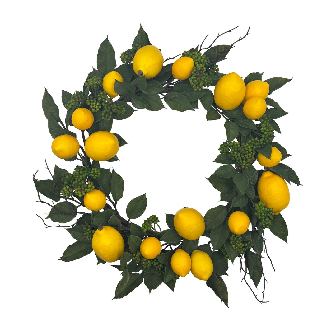 Lemon Wreath With Twig Accents