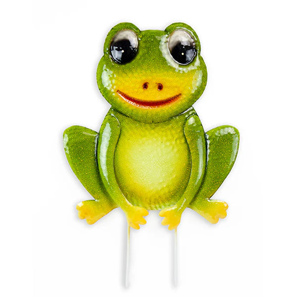 Metal Smiling Frog Stake