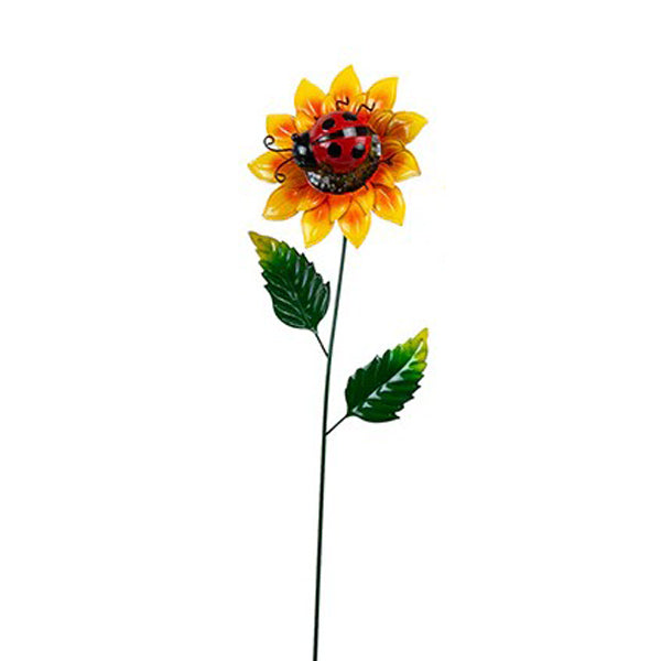 Sunflower with Ladybug Stake