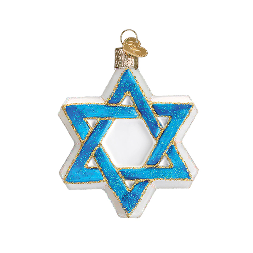 Glass Star of David Ornament