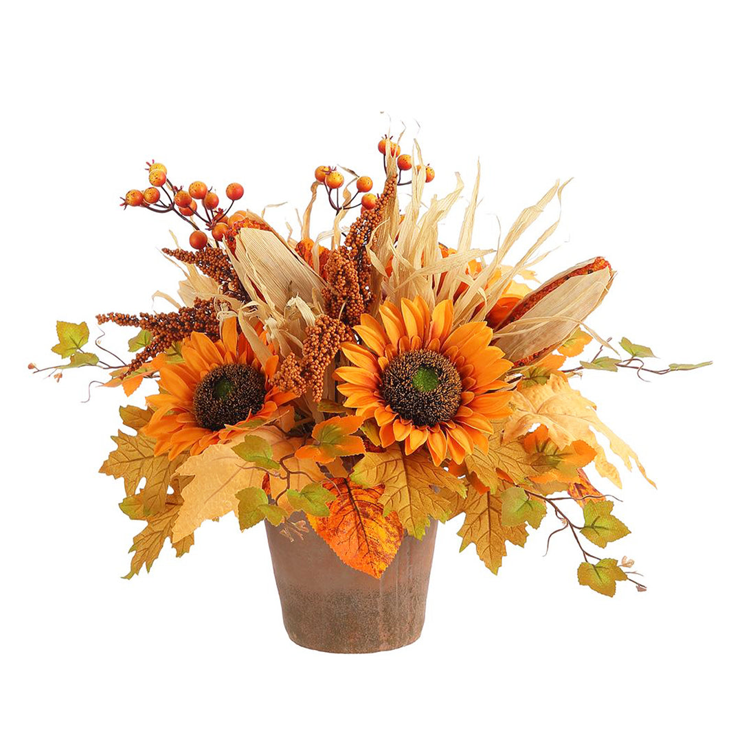 Sunflower & Berry Artificial Arrangement