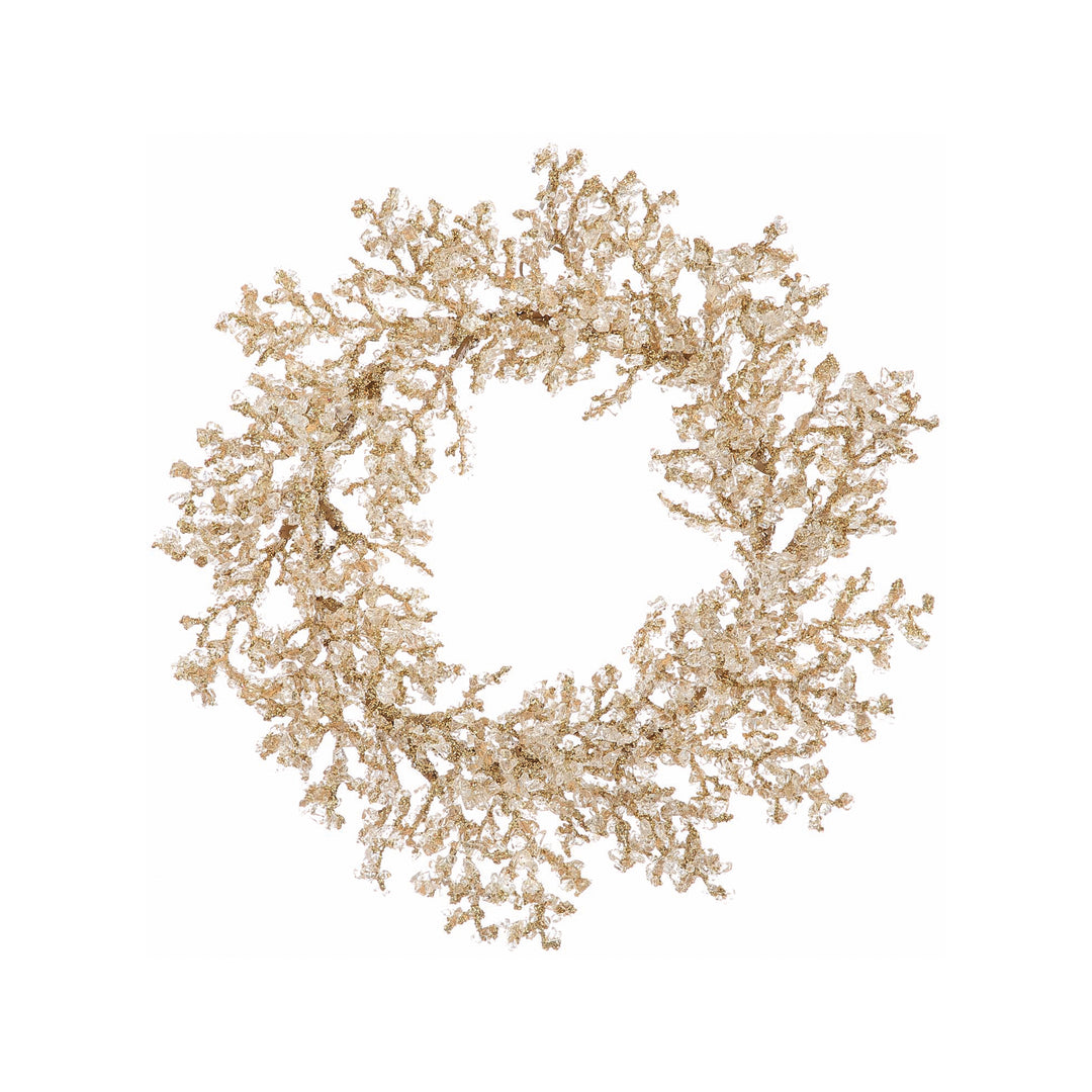 Glittered Gold Beaded Wreath