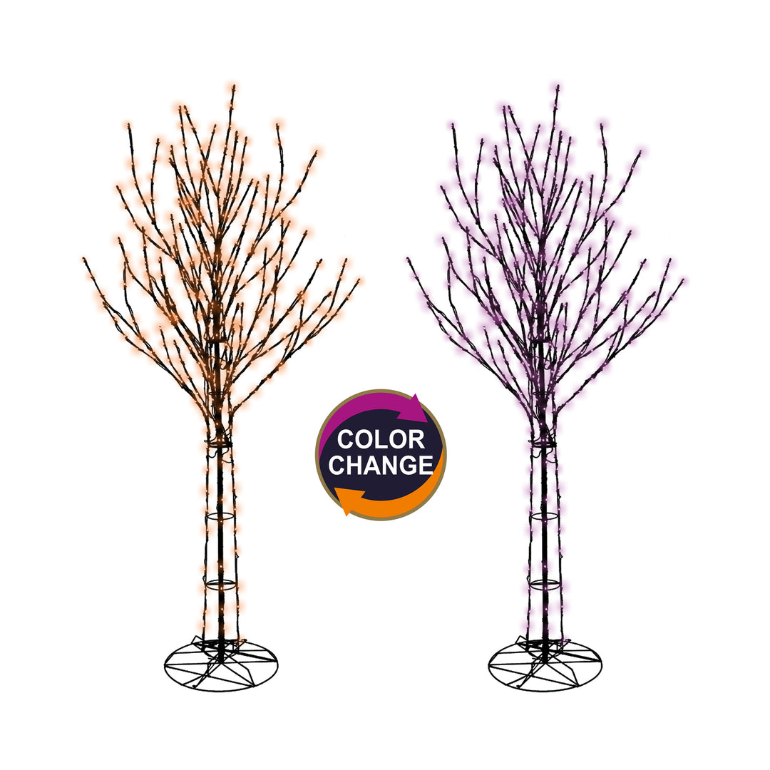 Orange and Purple Bare Branch Tree