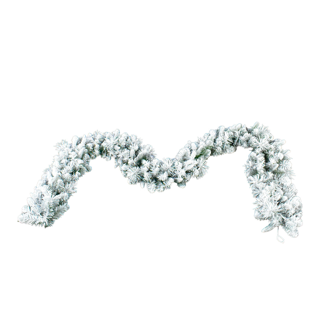 Artificial Flocked Pine Garland with Starry Lights