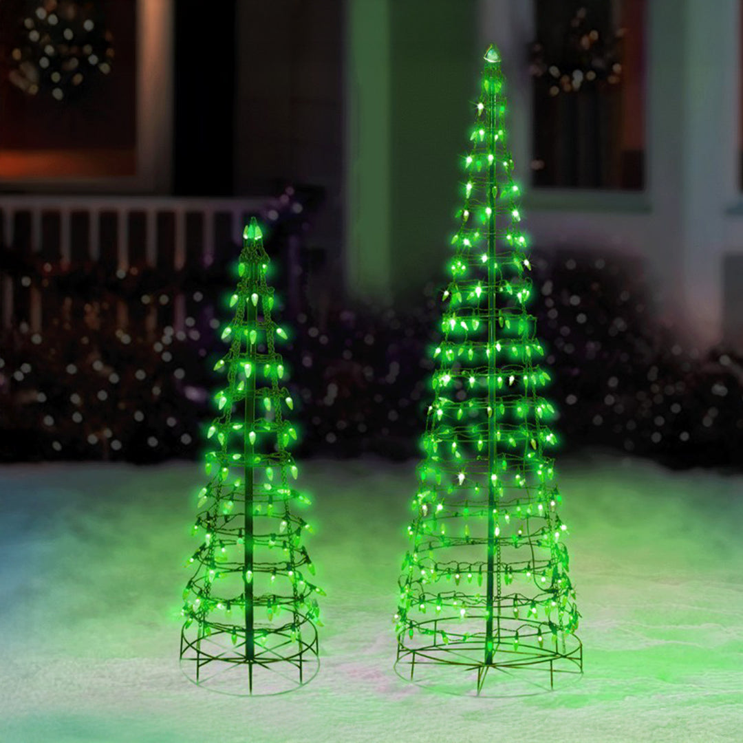 Green Cone Tree LED Light Display