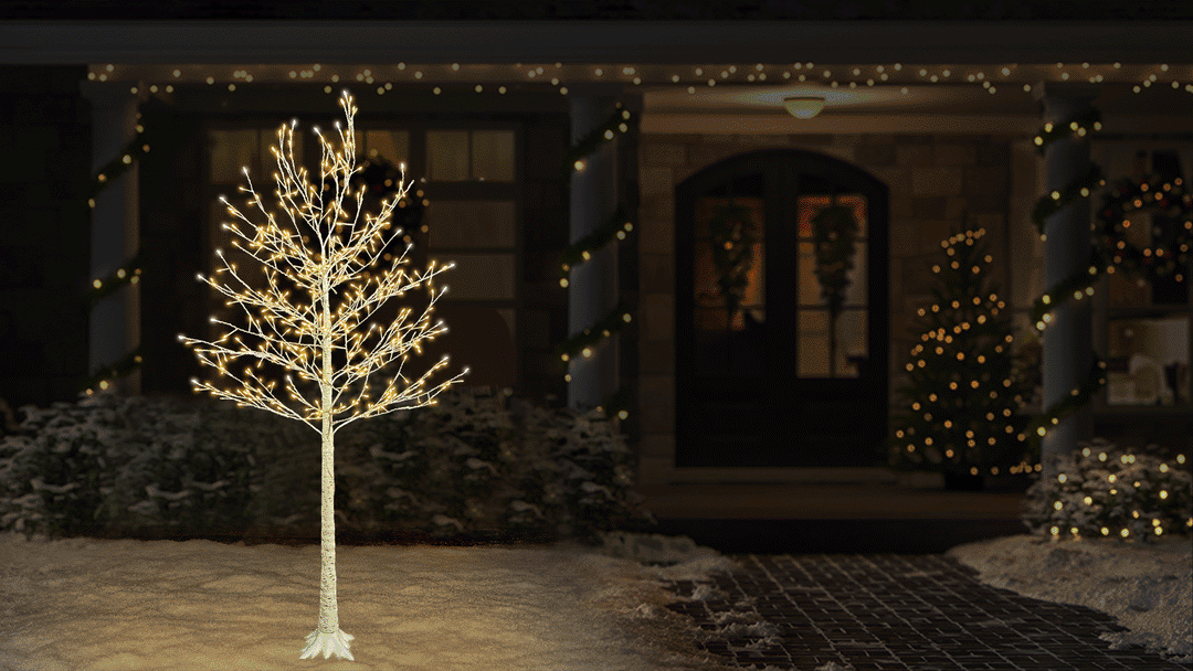 Winter Sparkle Birch Tree LED Light Display