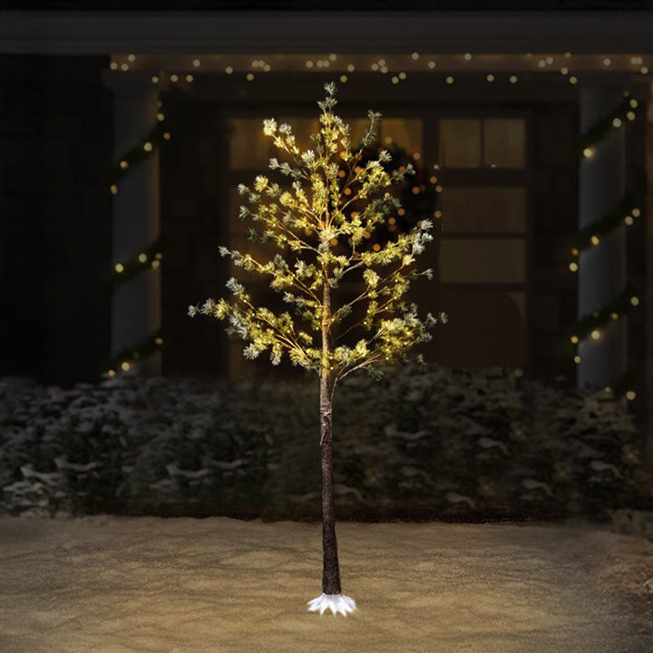 Frosted Pine Tree LED Light Display