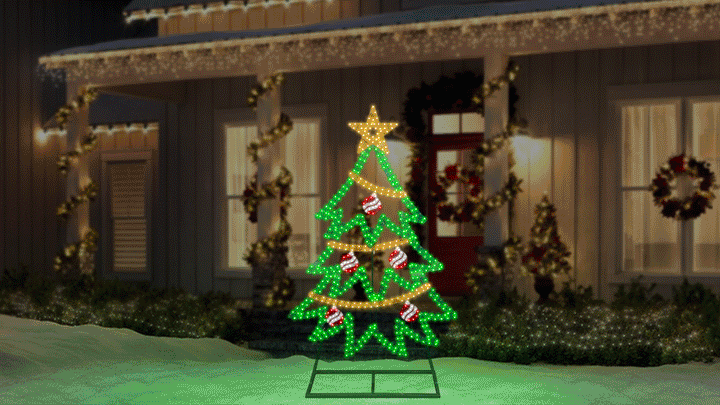 Jumbo Hi-Vibrant Christmas Tree LED Light Display