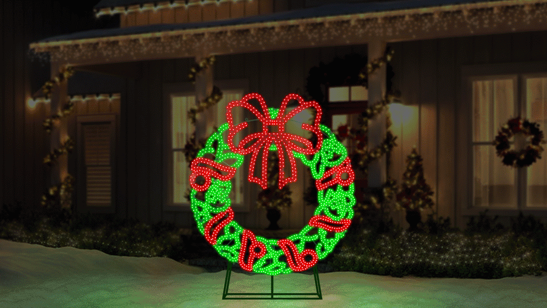 Jumbo Hi-Vibrant Wreath LED Light Display
