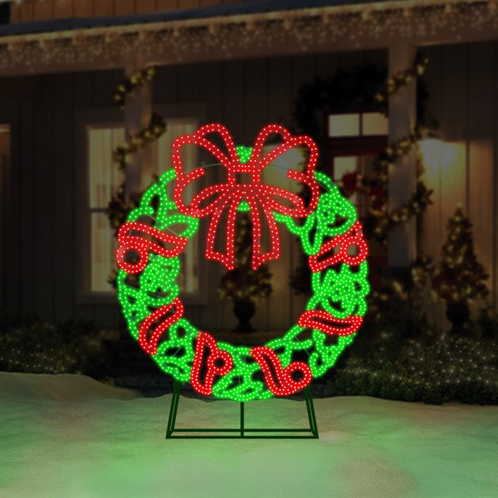 Jumbo Hi-Vibrant Wreath LED Light Display