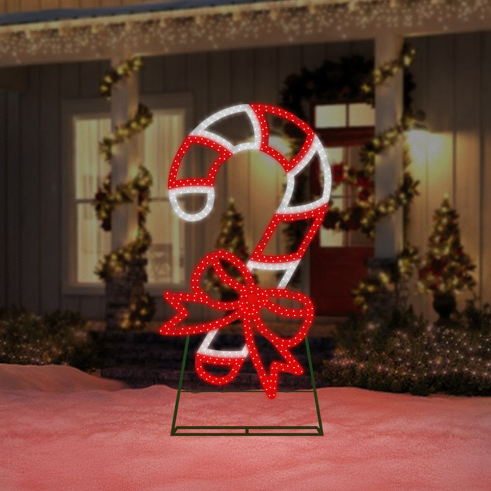 Jumbo Hi-Vibrant Candy Cane LED Light Display