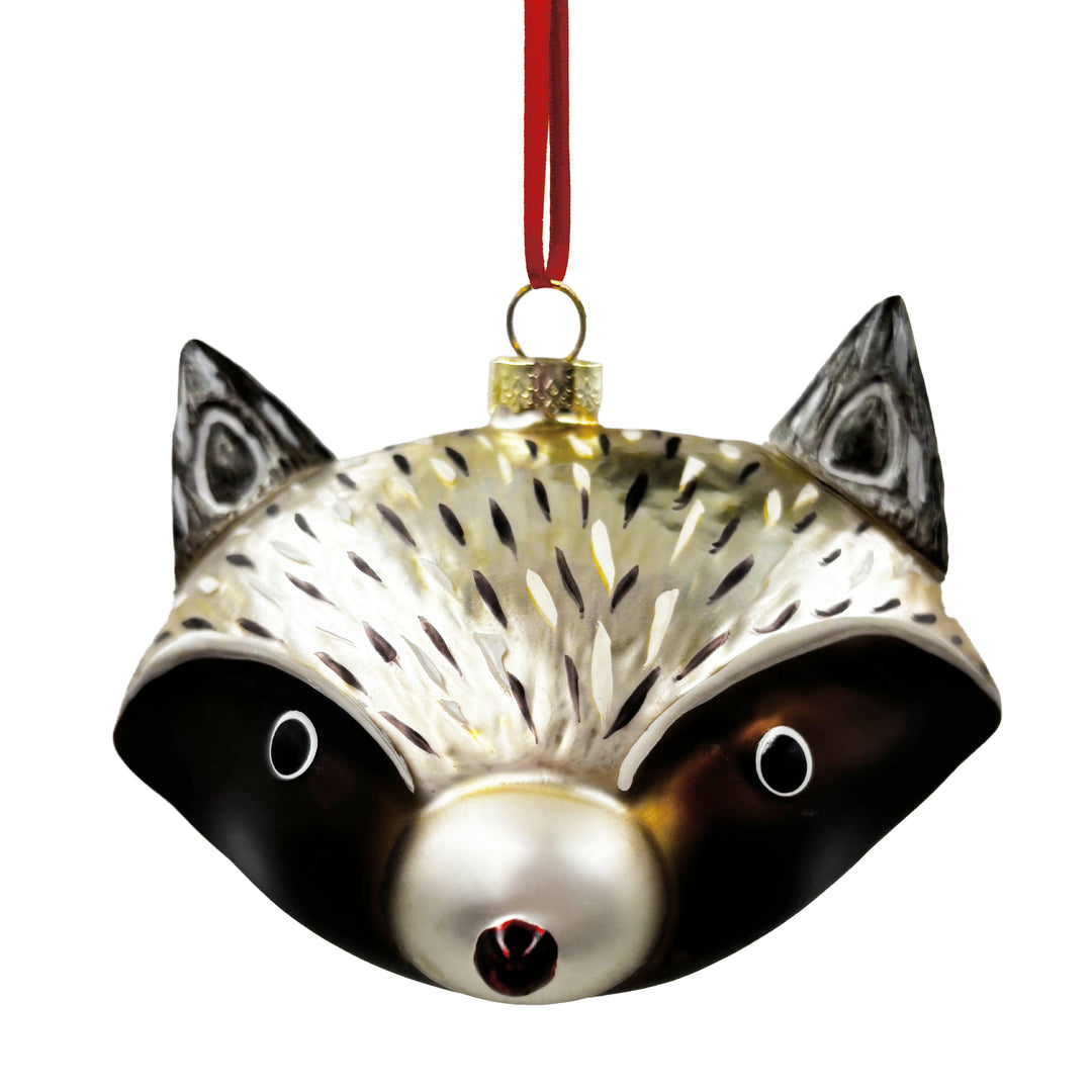 Racoon Head Ball Ornament