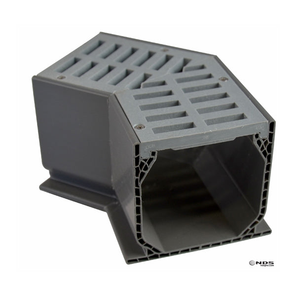 NDS Fabricated 45 degree Elbow With Grate, Gray